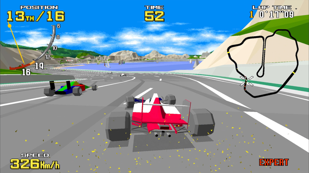 A screenshot from SEGA AGES: Virtua Racing.