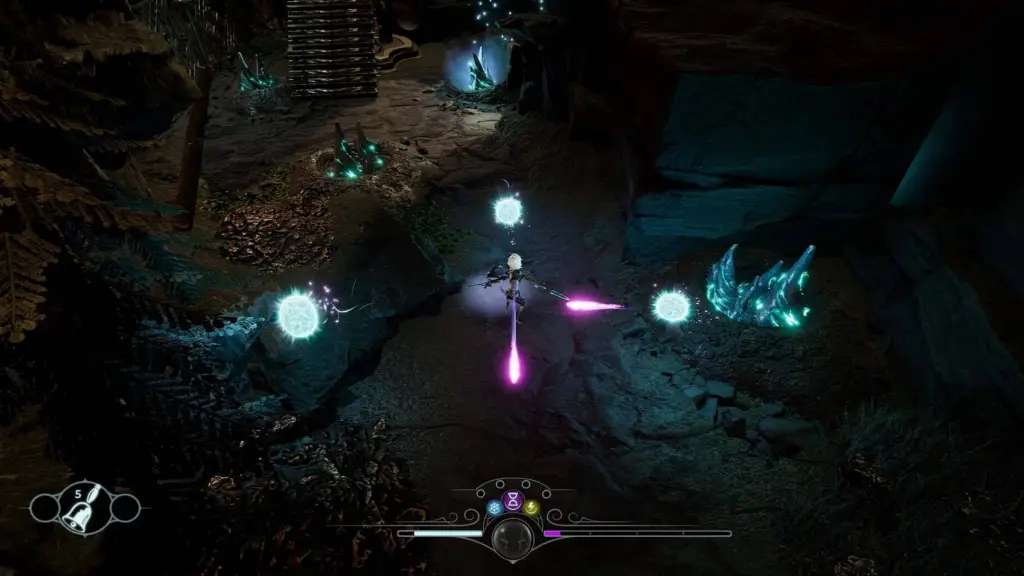 Sands of Aura character fighting in dungeon