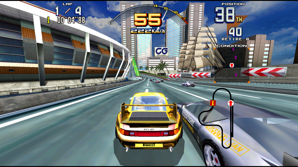 A screenshot from Scud Race.
