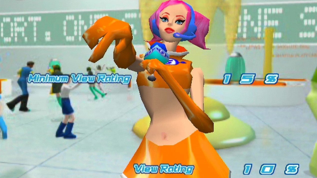 A screenshot from Space Channel 5 on the Sega Dreamcast.