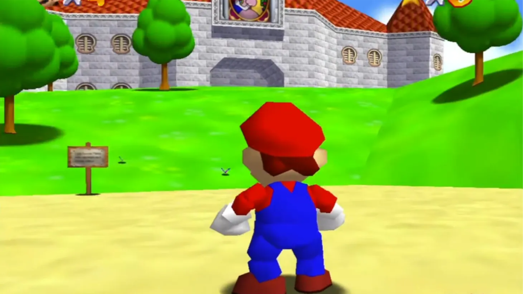 A screenshot from Super Mario 64.