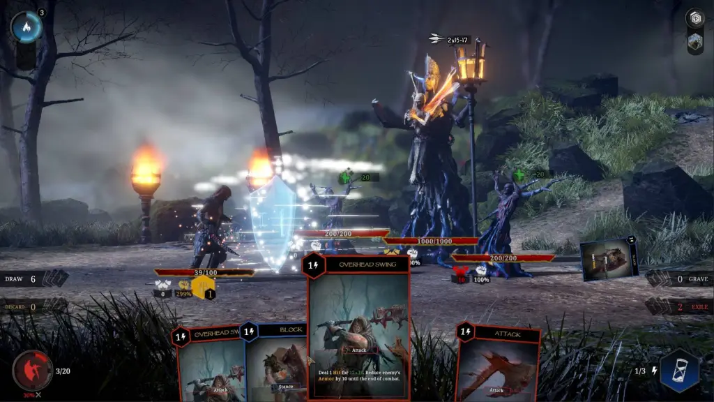 The players fighting a boss in Tainted Grail Conquest.