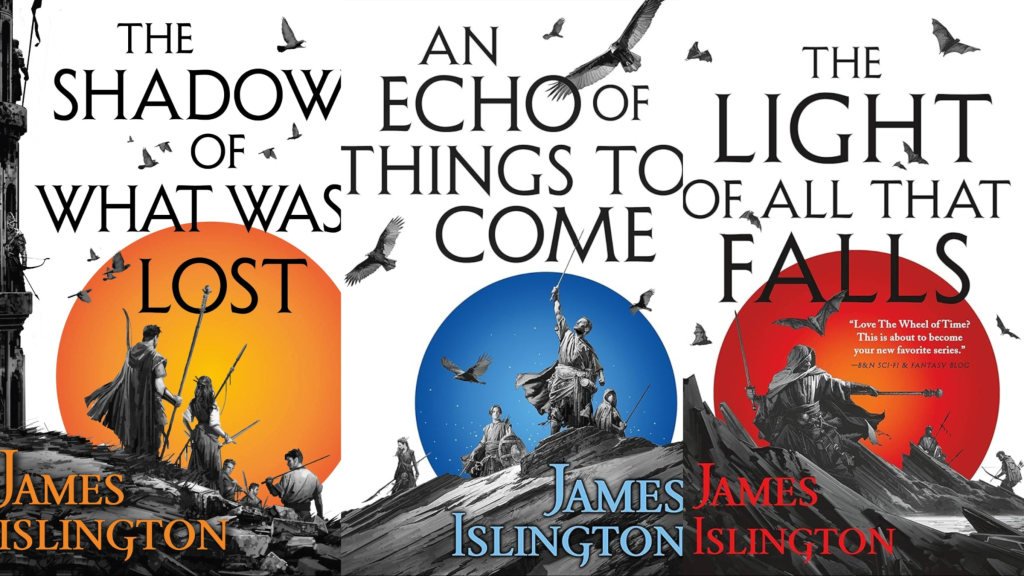 The covers of the Licanius Trilogy books