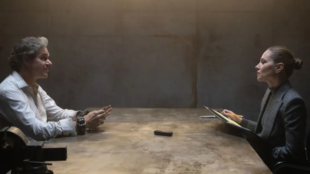 Tony Dalton as Jack Duquesne aka Swordsman and Margarita Levieva as Heather Glenn in Daredevil Born Again Season 2