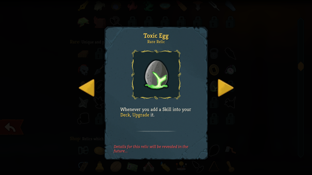 The Toxic Egg Relic in Slay the Spire II.