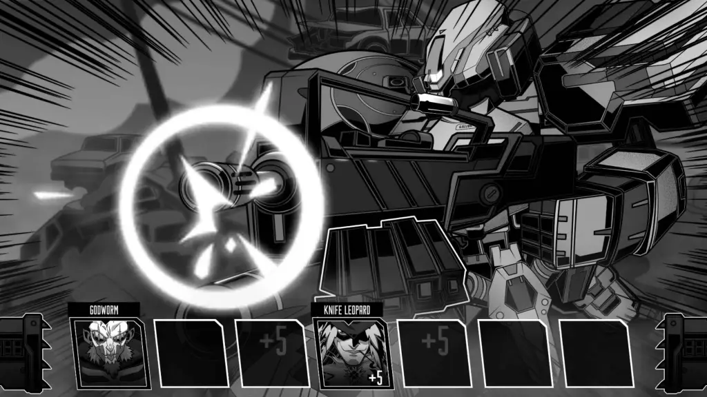 A mech firing a gun in Wolfstride.