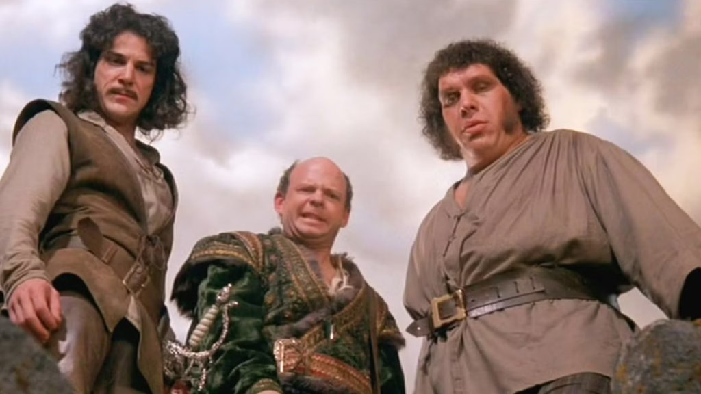 Mandy Patinkin, Wallace Shawn, and Andre the Giant in The Princess Bride