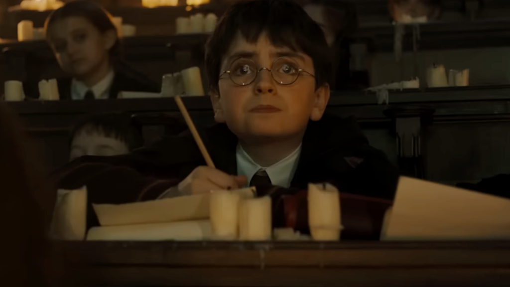 Harry Potter in a Hogwarts lesson in The Philosopher's Stone TV show