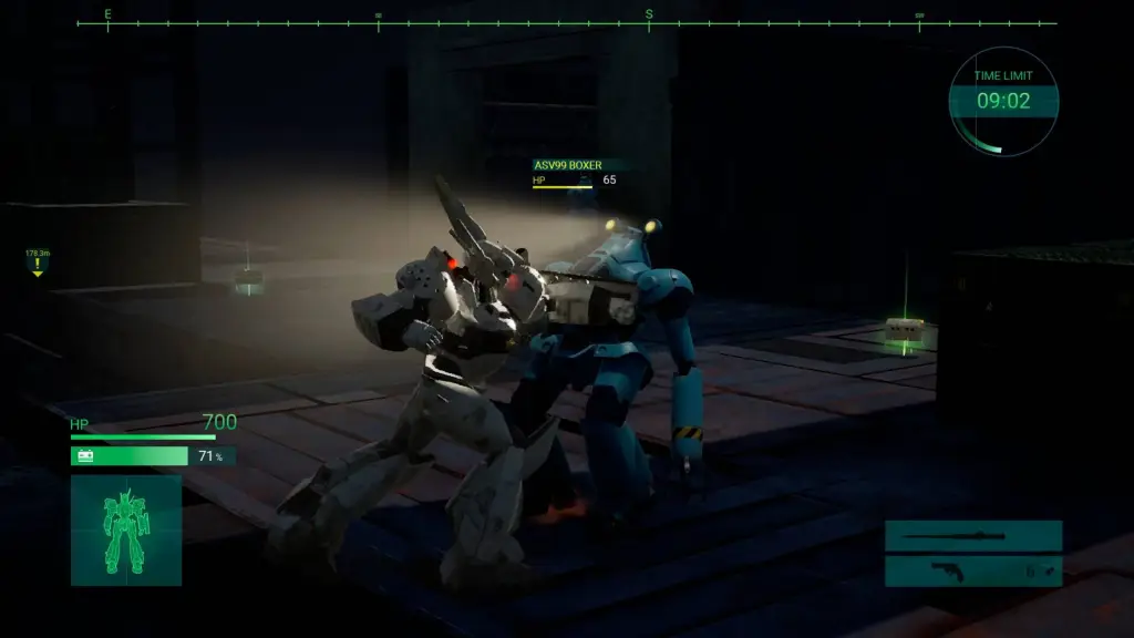 Two labors fighting each other in the streets in Patlabor: The Case Files.