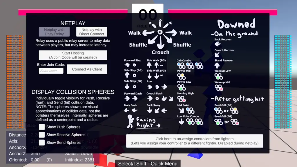 R.U.S.H. all controls menu