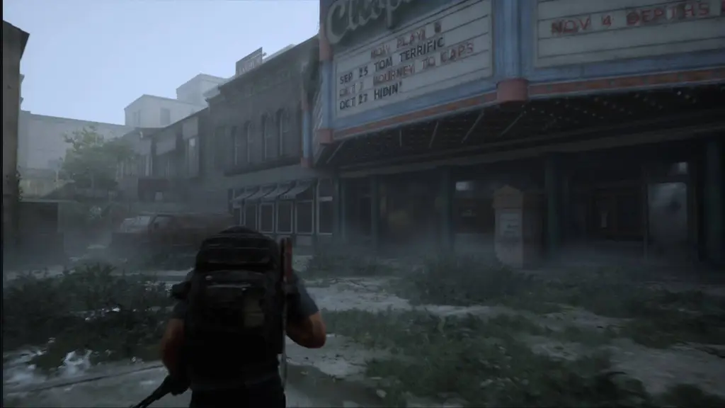 Player exploring an abandoned town in Terminal War.