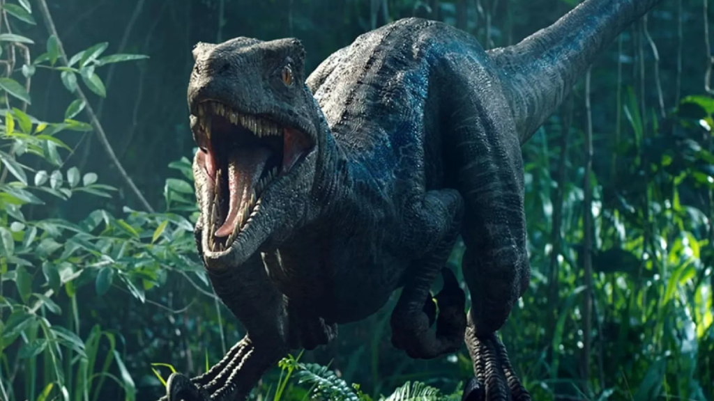 A velociraptor in Jurassic World